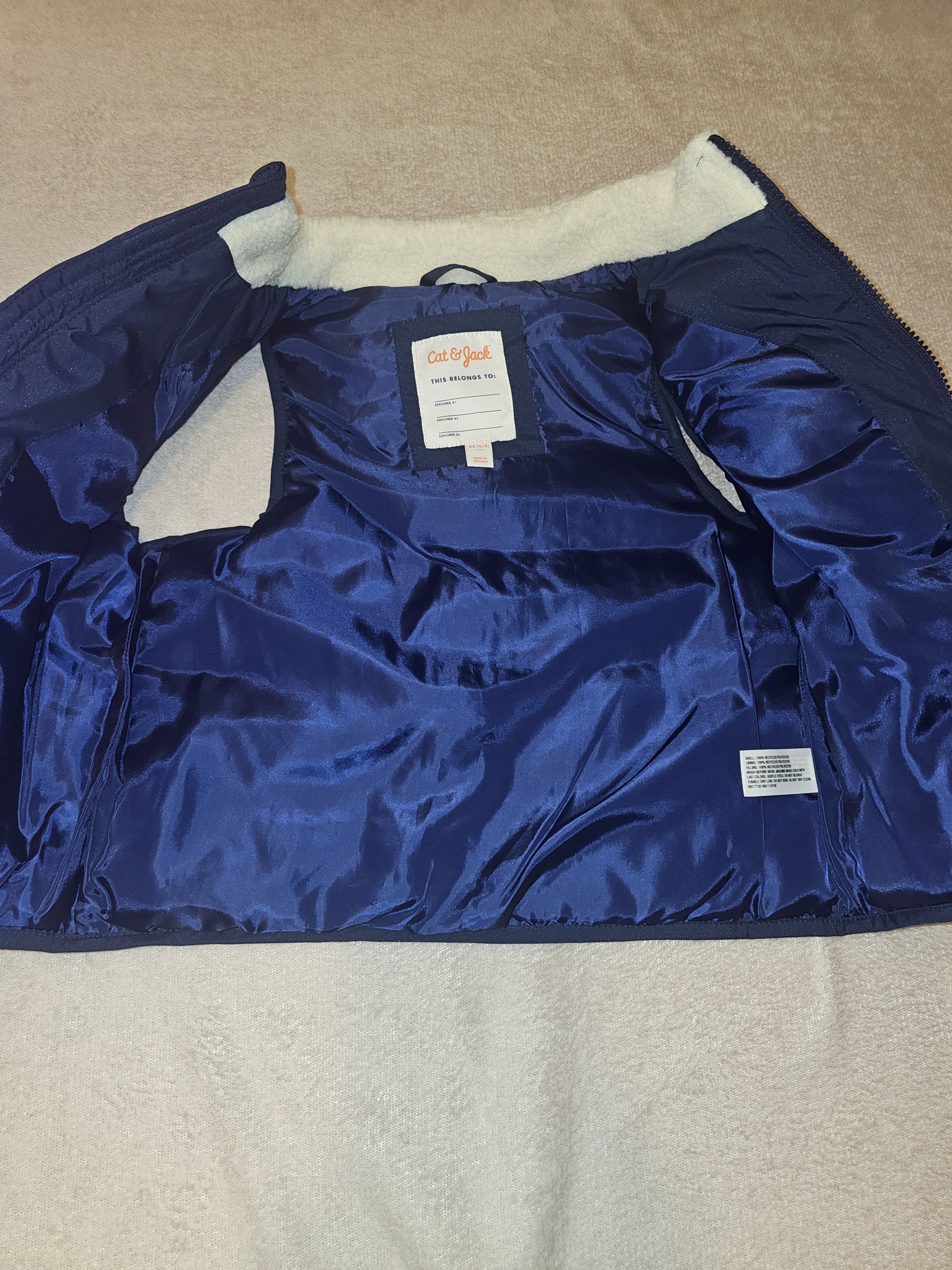 Navy Sherpa-Lined Puffer Vest | Kids Xs (4/5) — image 3 of 6